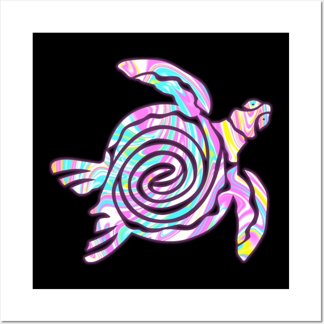 PSYCHEDELIC TURTLE Wall Art by SquareClub